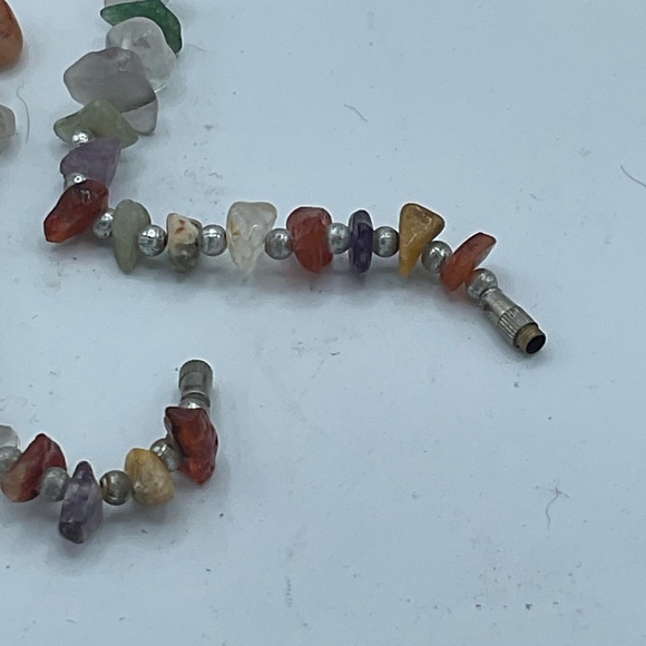 “NATURAL GEMSTONE VINTAGE NECKLACE”. With Unique Silver Bead Detail. - Picture 13 of 14